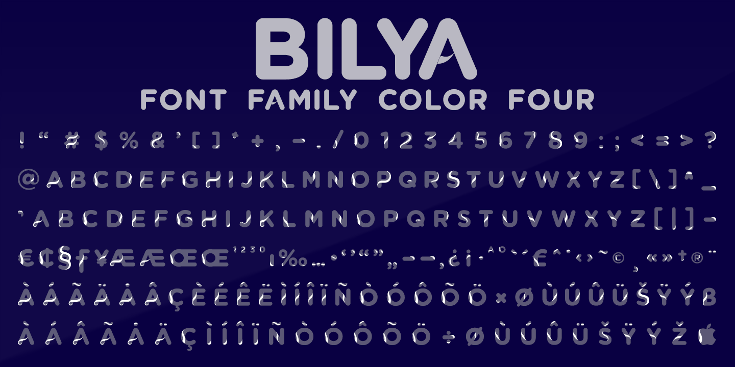 Пример шрифта Bilya Layered COLOR ONE
